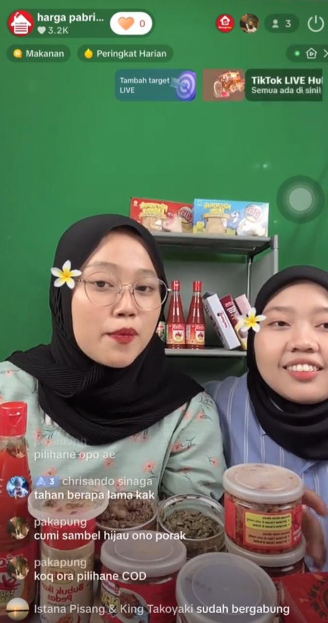 Live Shoping melalui tiktok hargapabrik.smg 